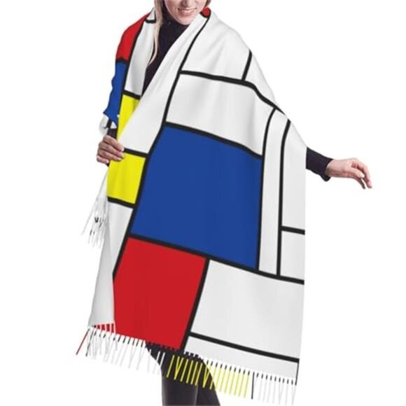 Accessories - MOD Mondrian COLORBLOCK 60's inspired PRIMARY COLORS Colorful Scarf Shawl Wrap
